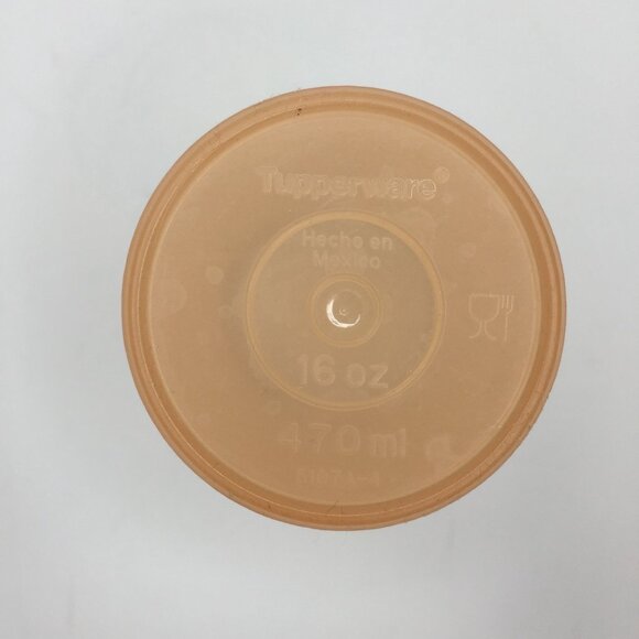 Vintage Tupperware Orange 16oz 470mL Cup With Lid Home Kitchen Meal Prep 5107A-4 - Picture 8 of 12